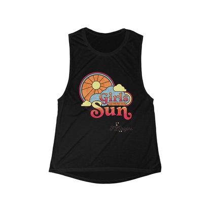 Girls Just Wanna Have Sun Flowy Scoop Muscle Tank