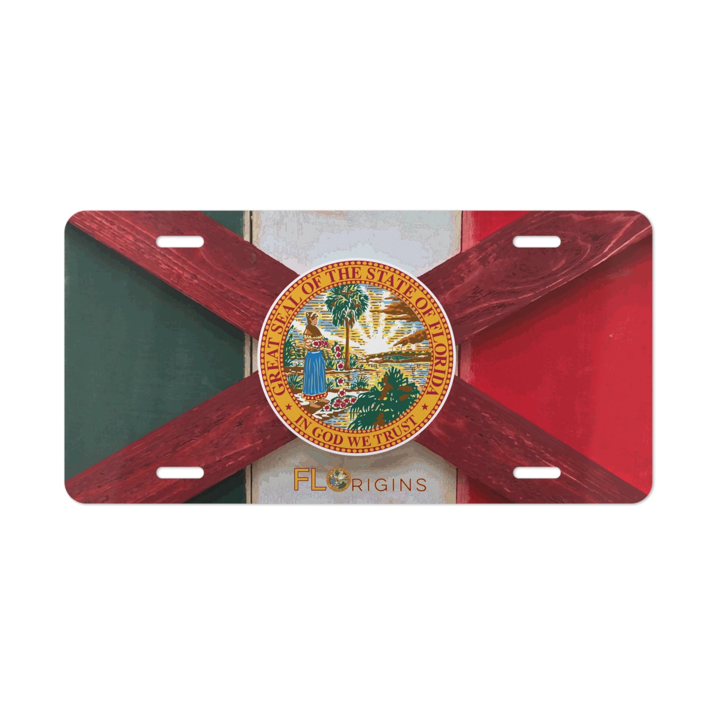 Mi Estatal Mexico + Florida Flag License Plate