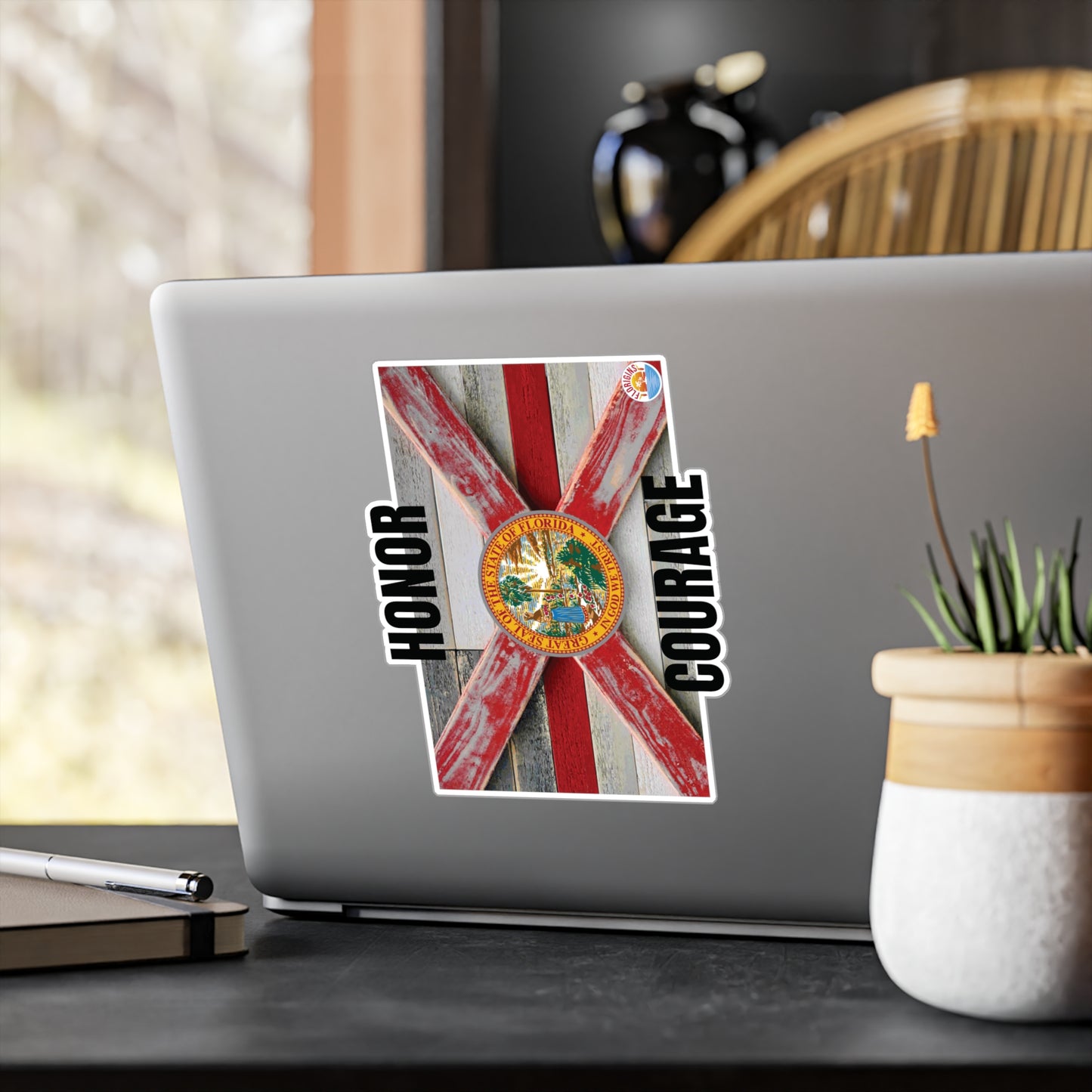 Red Line of Courage Vinyl Decals for Window/Laptop/Cooler/Tumbler