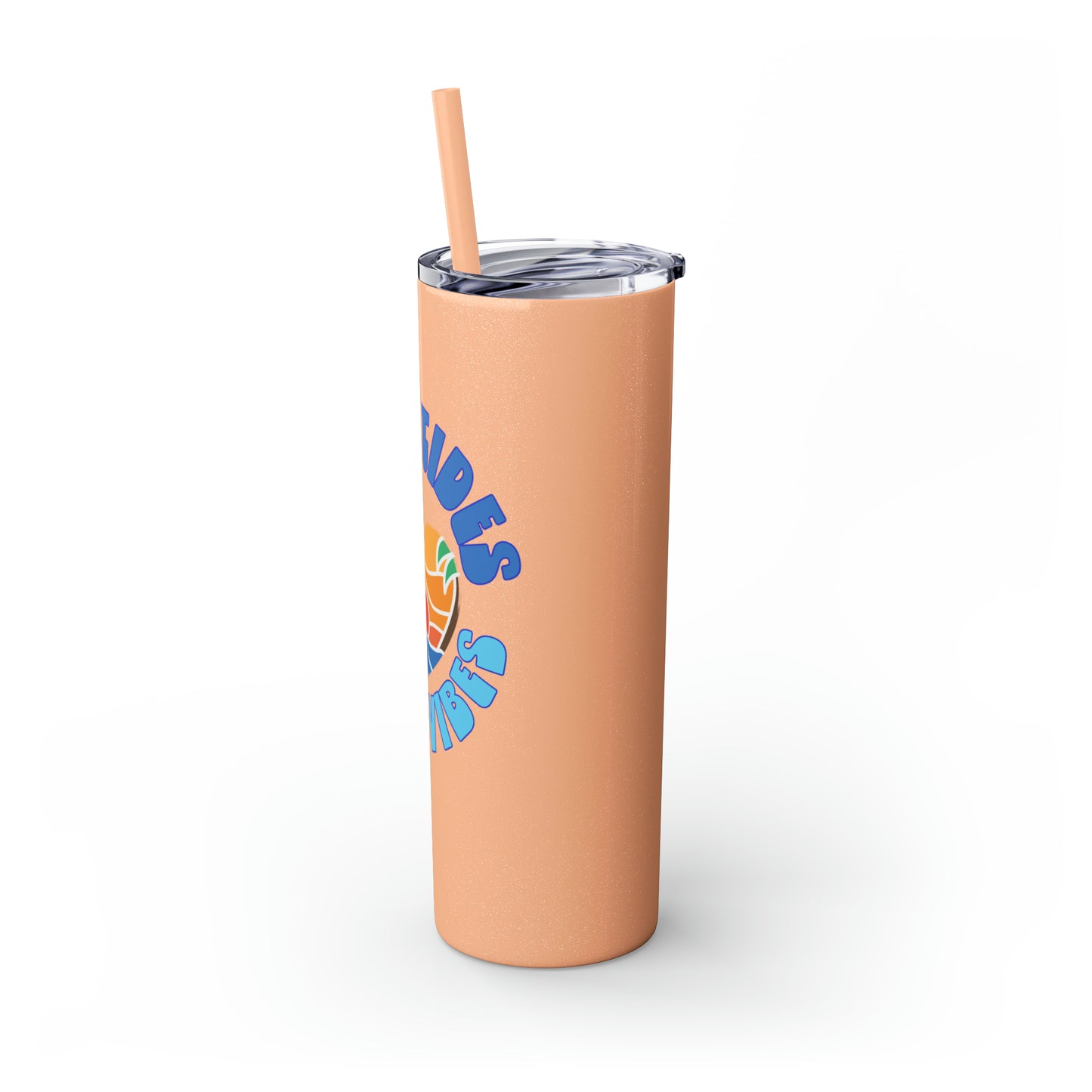 High Tides Good Vibes Skinny Tumbler with Straw, 20oz