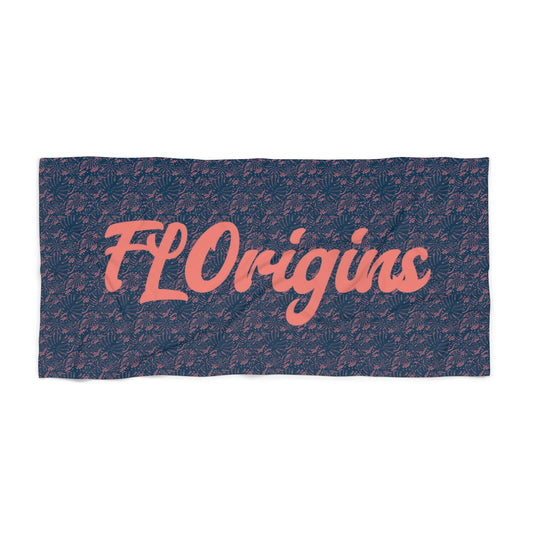 Blue Monstera FLOrigins Heavyweight Luxury Beach Towel