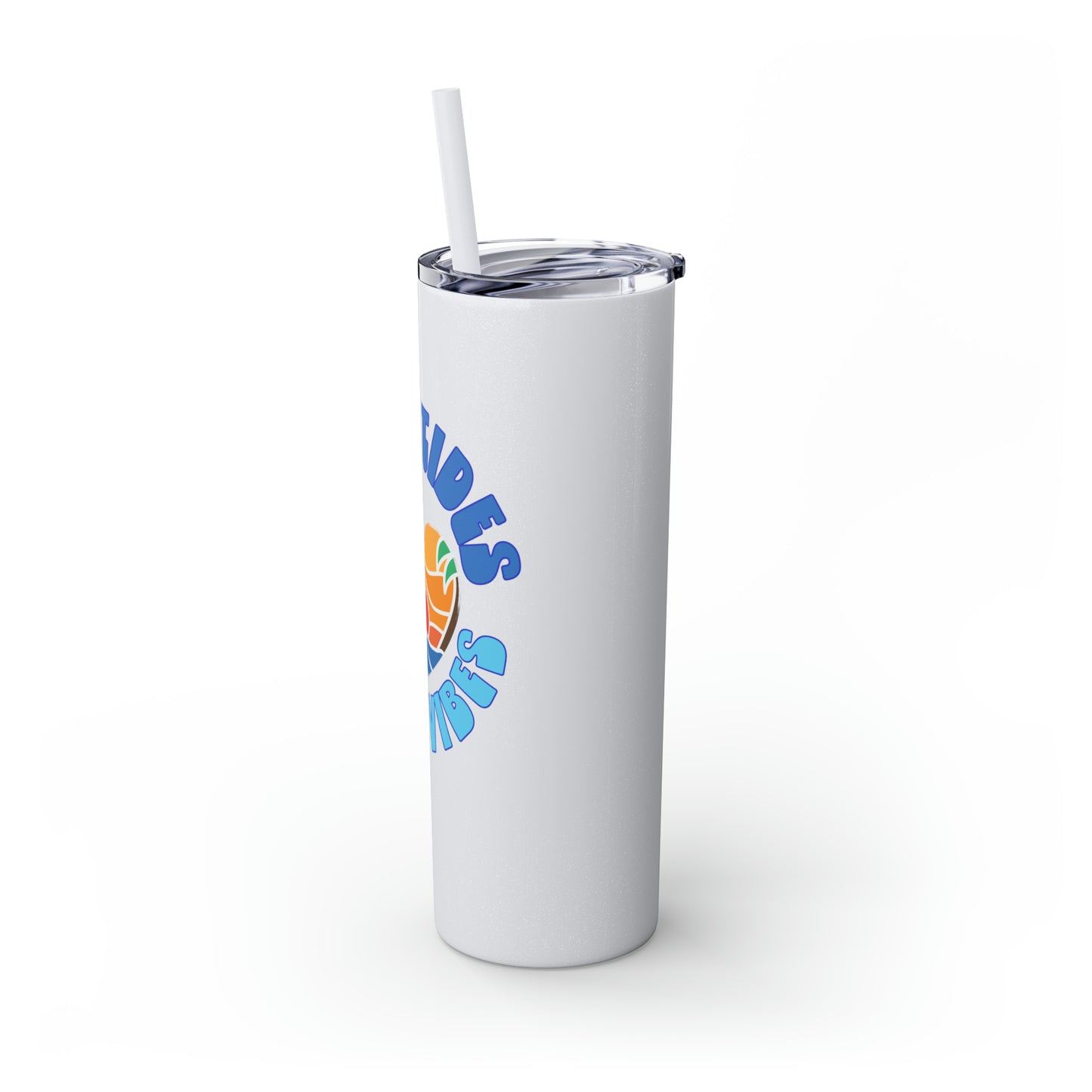 High Tides Good Vibes Skinny Tumbler with Straw, 20oz