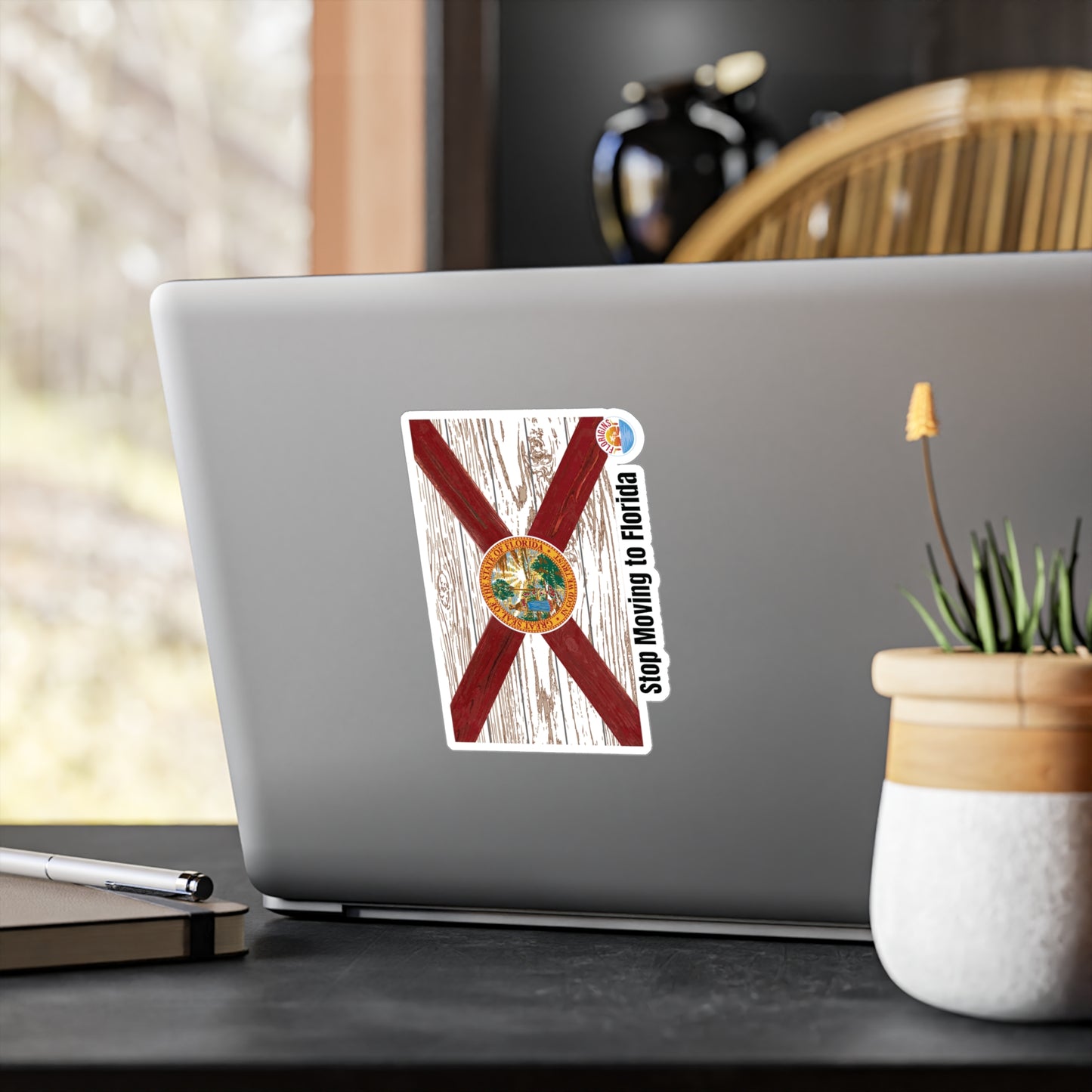 Stop Moving to Florida Vinyl Decals for Window/Laptop/Cooler/Tumbler