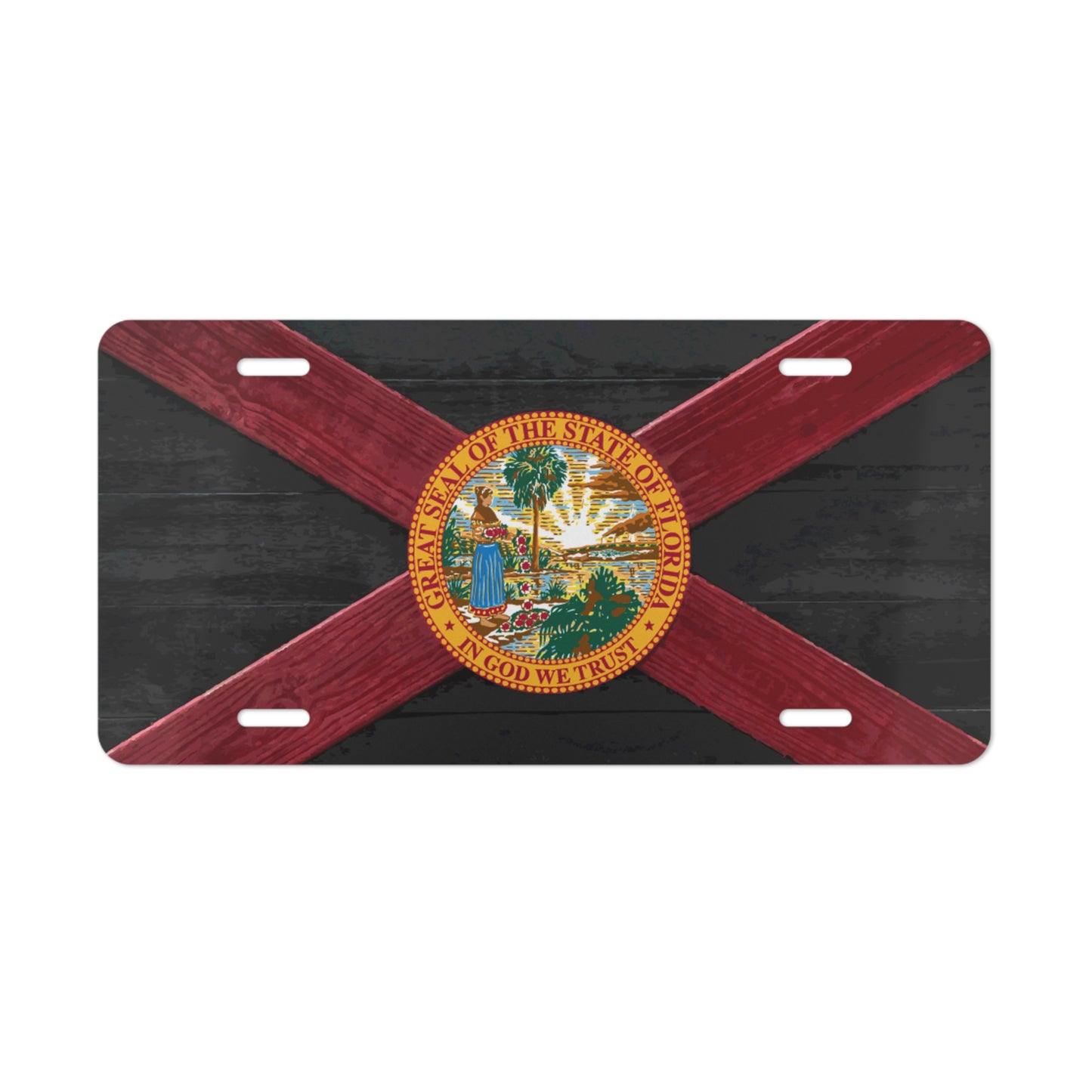 Tomahawk Florida Flag License Plate