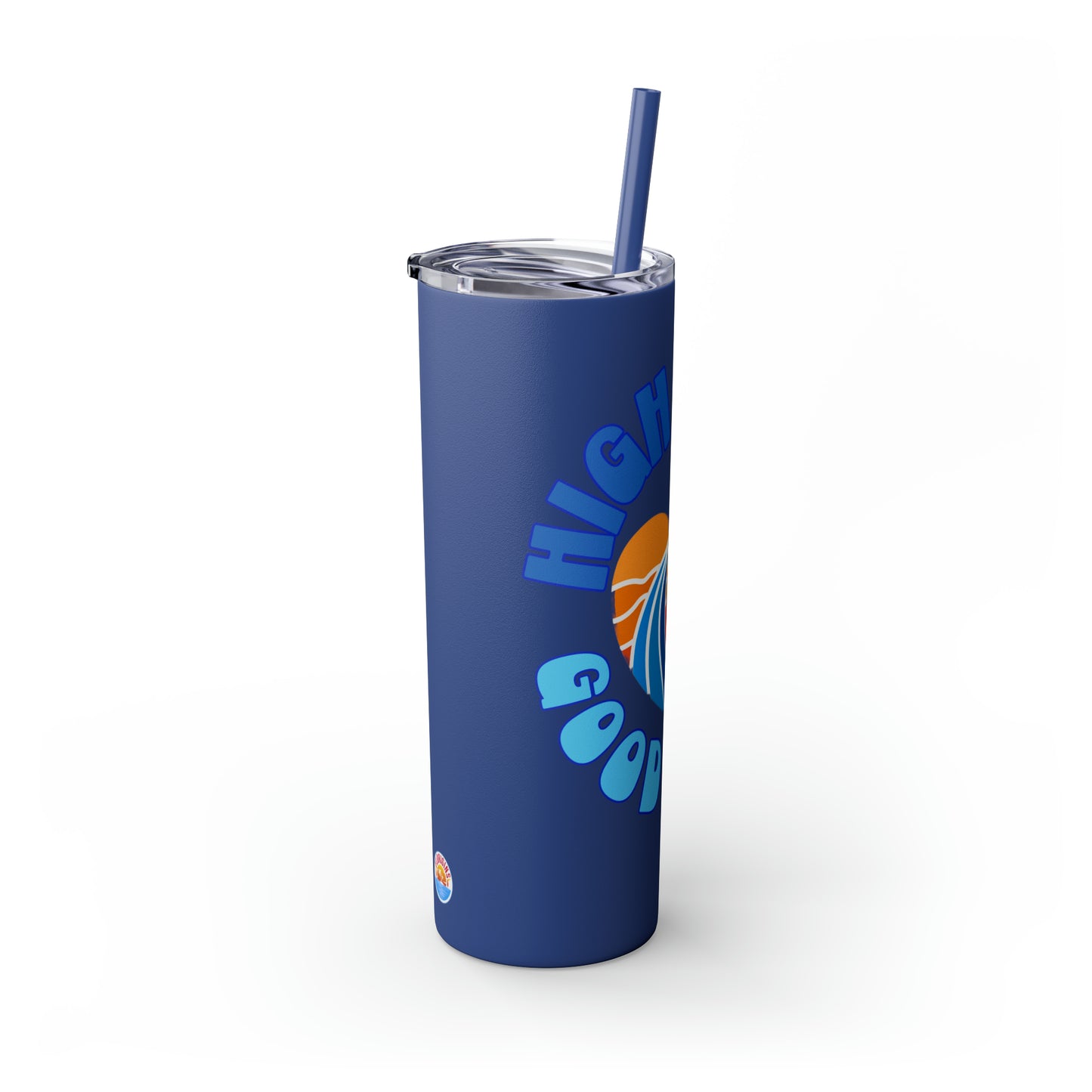 High Tides Good Vibes Skinny Tumbler with Straw, 20oz