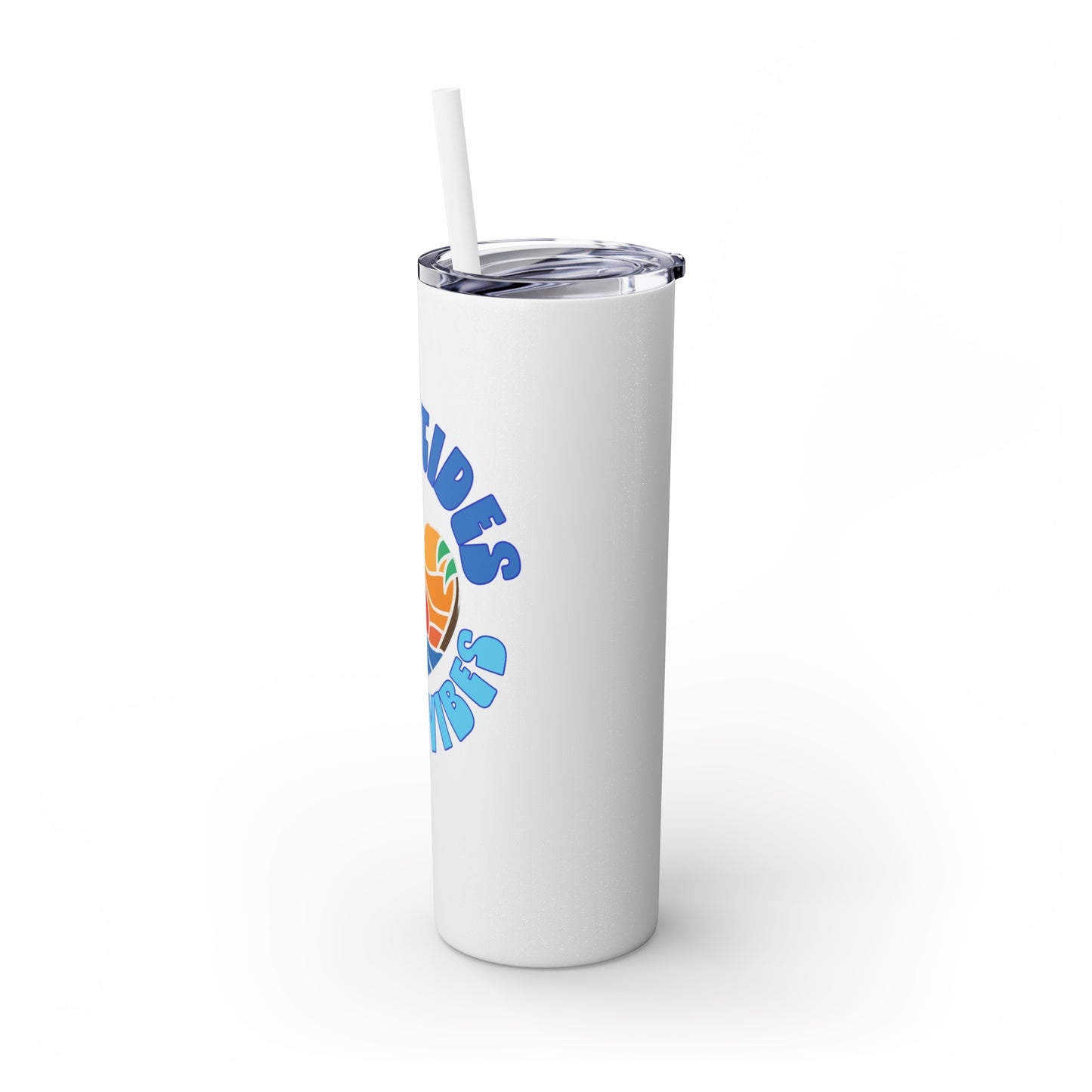 High Tides Good Vibes Skinny Tumbler with Straw, 20oz