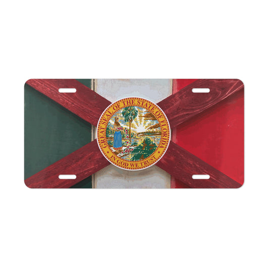 Mi Estatal Mexico + Florida Flag License Plate