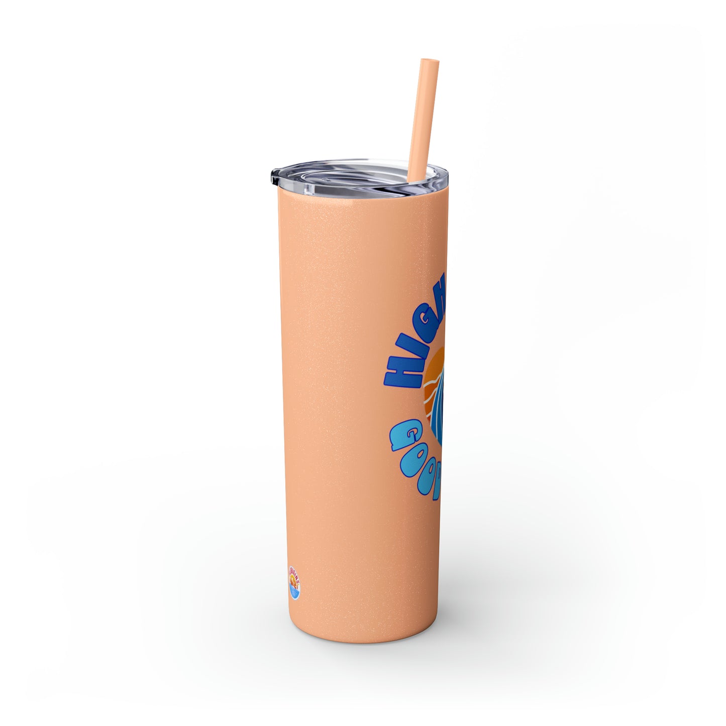 High Tides Good Vibes Skinny Tumbler with Straw, 20oz