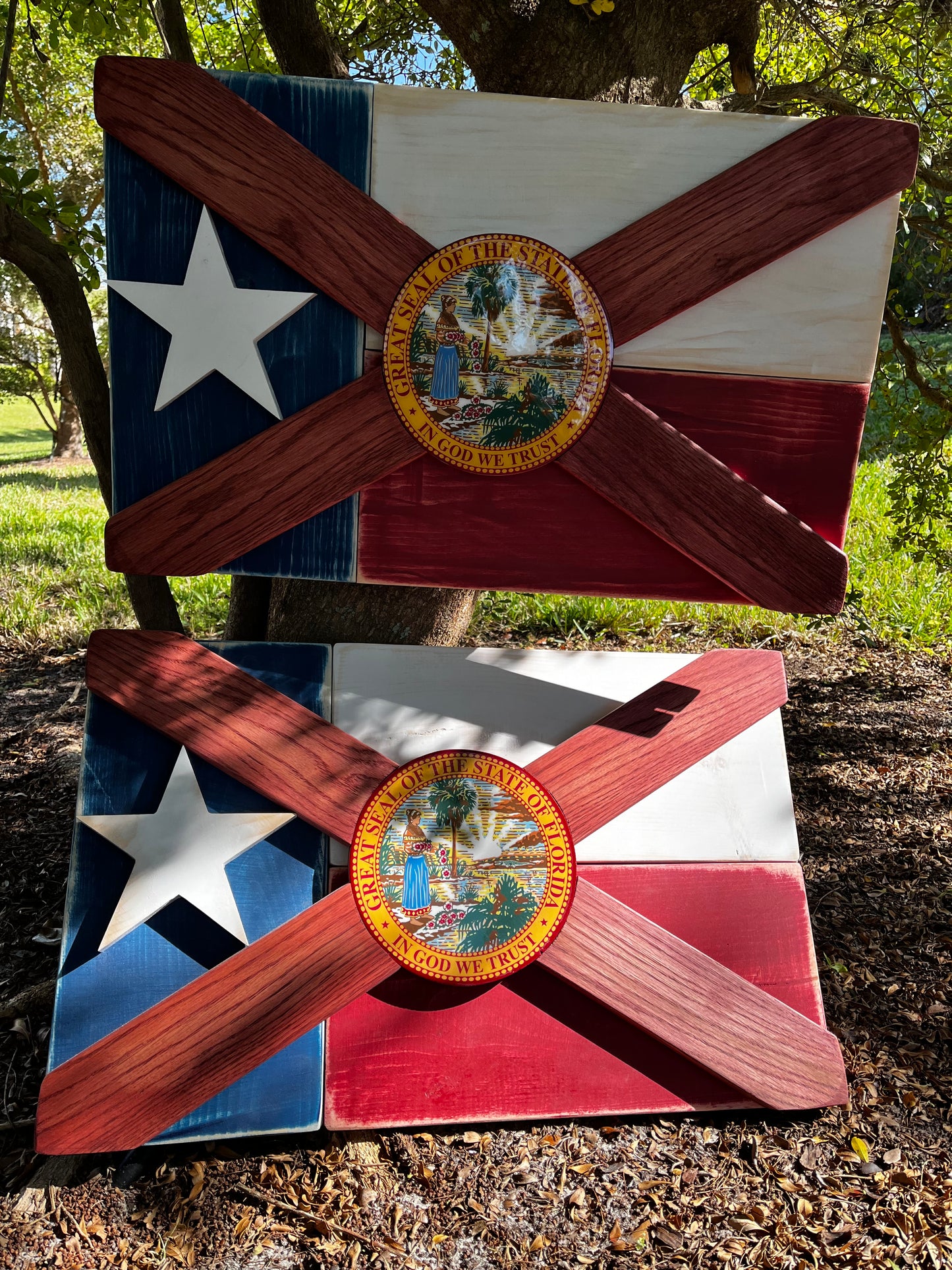 Flexas Solid Wood Florida/Texas Flag