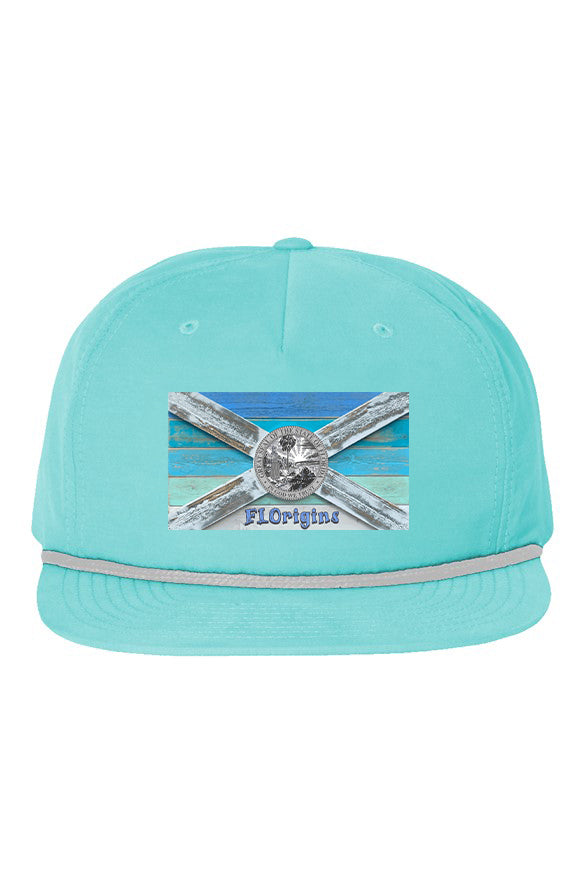 Bougie Beach Turquoise/Grey 5 Panel Golf Cap