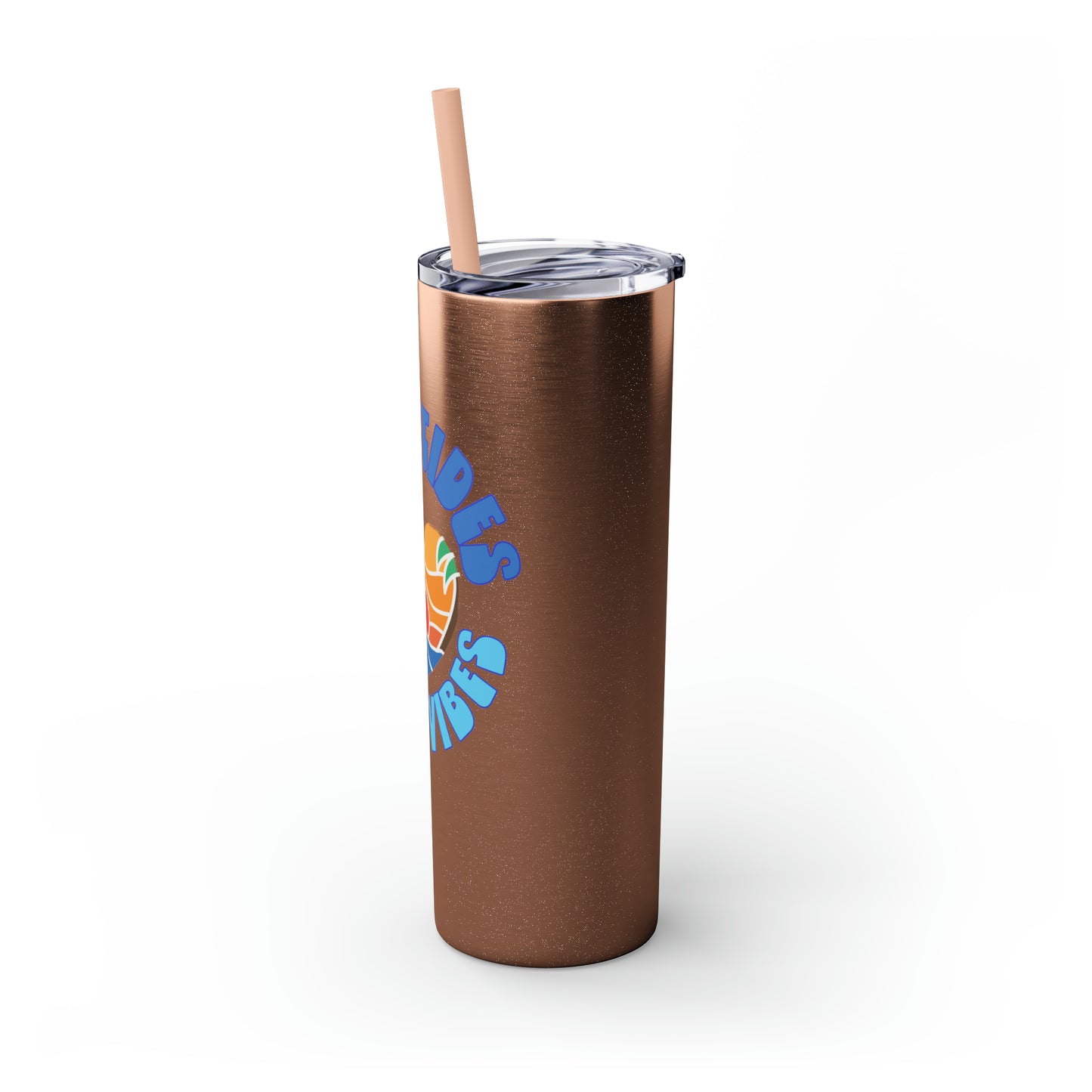 High Tides Good Vibes Skinny Tumbler with Straw, 20oz