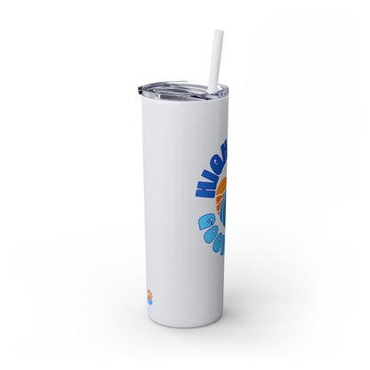 High Tides Good Vibes Skinny Tumbler with Straw, 20oz