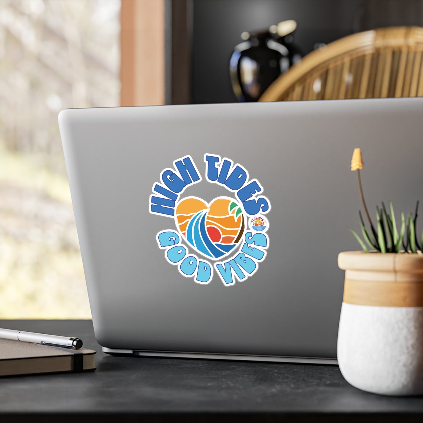 High Tides Good Vibes Vinyl Decals for Window/Laptop/Cooler/Tumbler