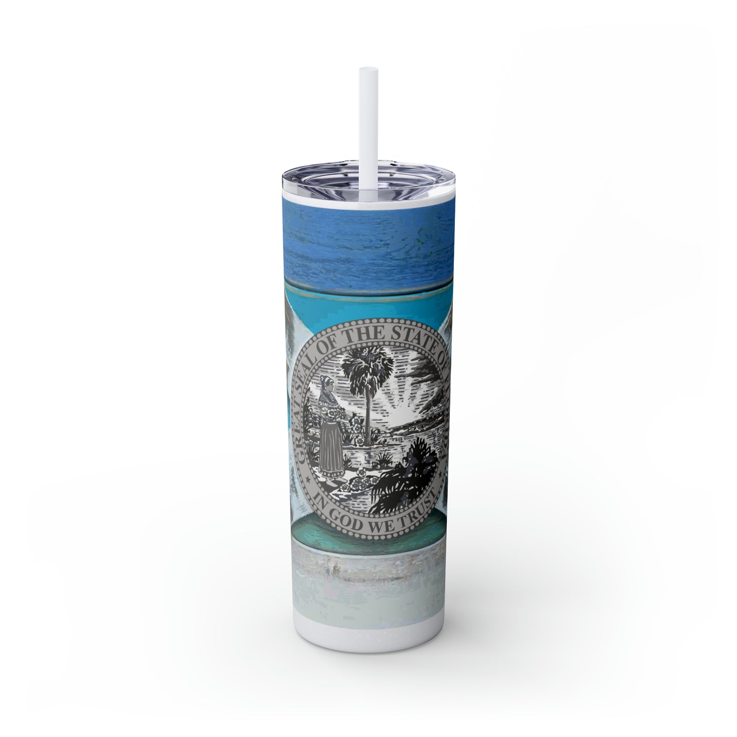 Bougie Beach Skinny Tumbler with Straw, 20oz