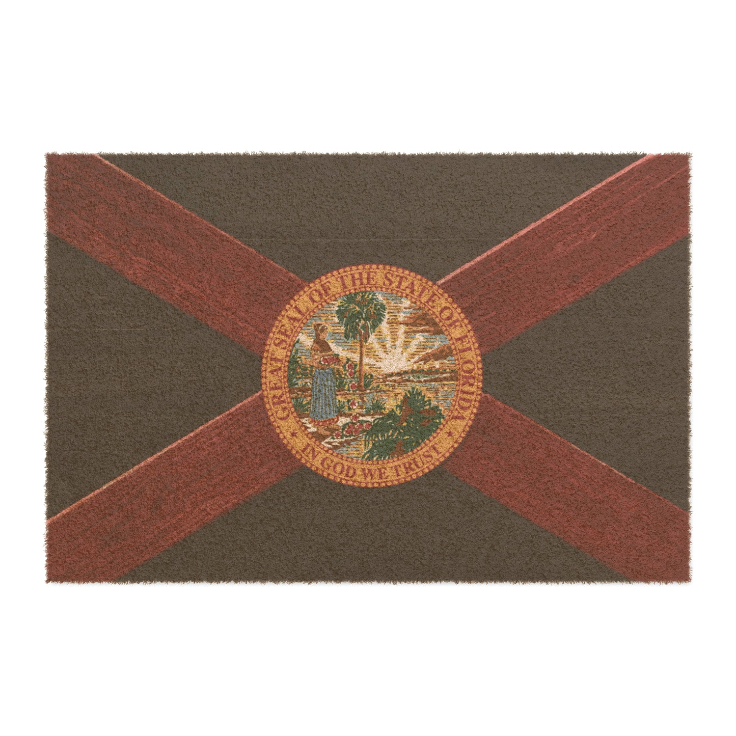 Tomahawk Florida Flag Natural Coconut Fiber Outdoor Doormat