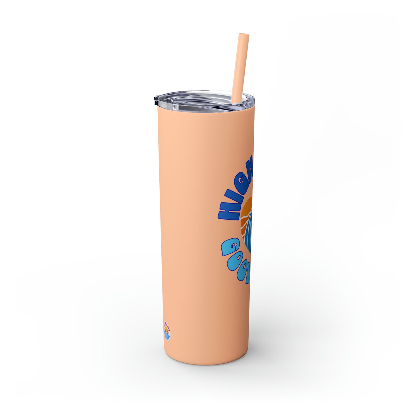 High Tides Good Vibes Skinny Tumbler with Straw, 20oz