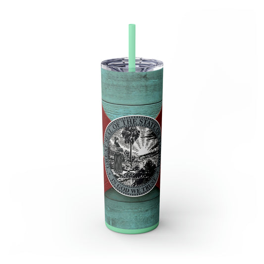 TropicGal Skinny Tumbler with Straw, 20oz