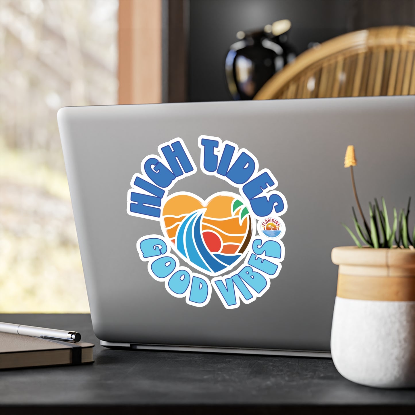 High Tides Good Vibes Vinyl Decals for Window/Laptop/Cooler/Tumbler