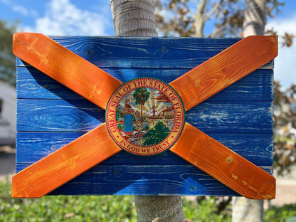 Gainesville Solid Wood Florida Flag