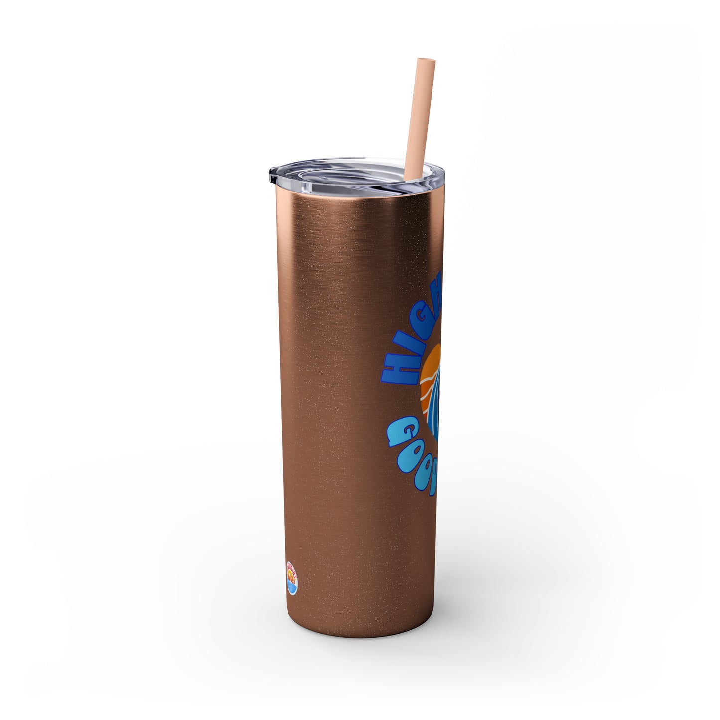 High Tides Good Vibes Skinny Tumbler with Straw, 20oz