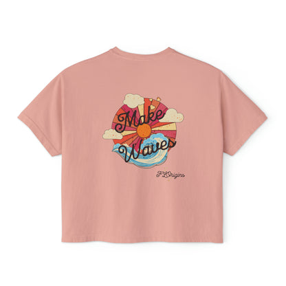 Make Waves Women's Cropped Boxy Tee