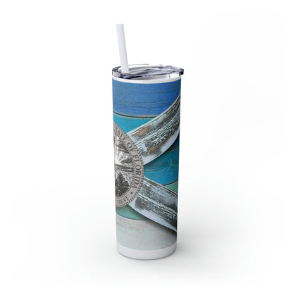 Bougie Beach Skinny Tumbler with Straw, 20oz