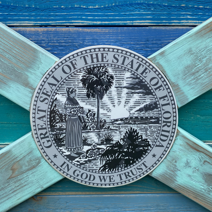 Castaway Solid Wood Florida Flag