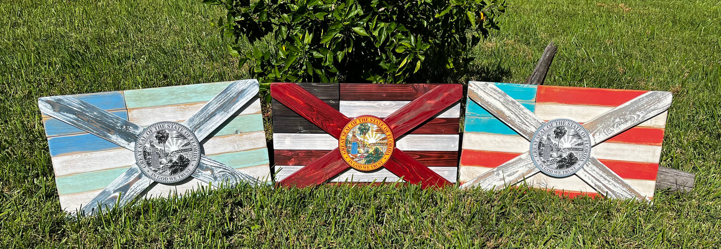 Florica Marathon Solid Wood Florida/American Flag