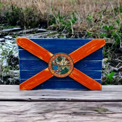 Gainesville Solid Wood Florida Flag