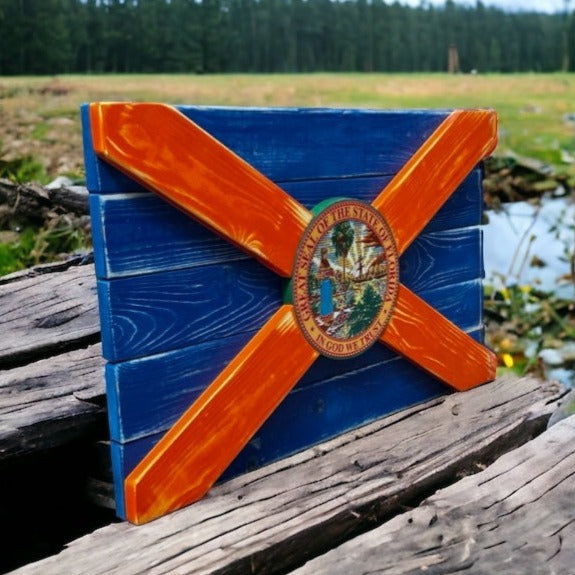 Gainesville Solid Wood Florida Flag