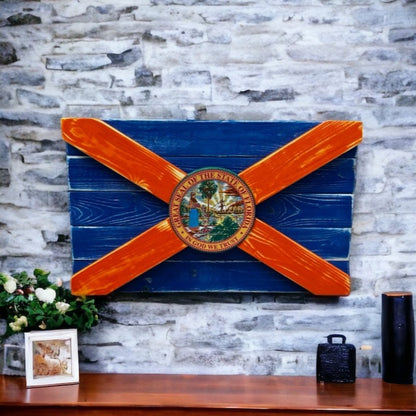 Gainesville Solid Wood Florida Flag