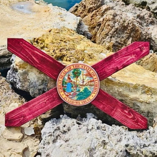 Hemingway Solid Wood Florida Flag