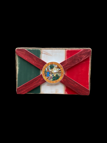 Mi Estatal Solid Wood Florida + Mexico Flag