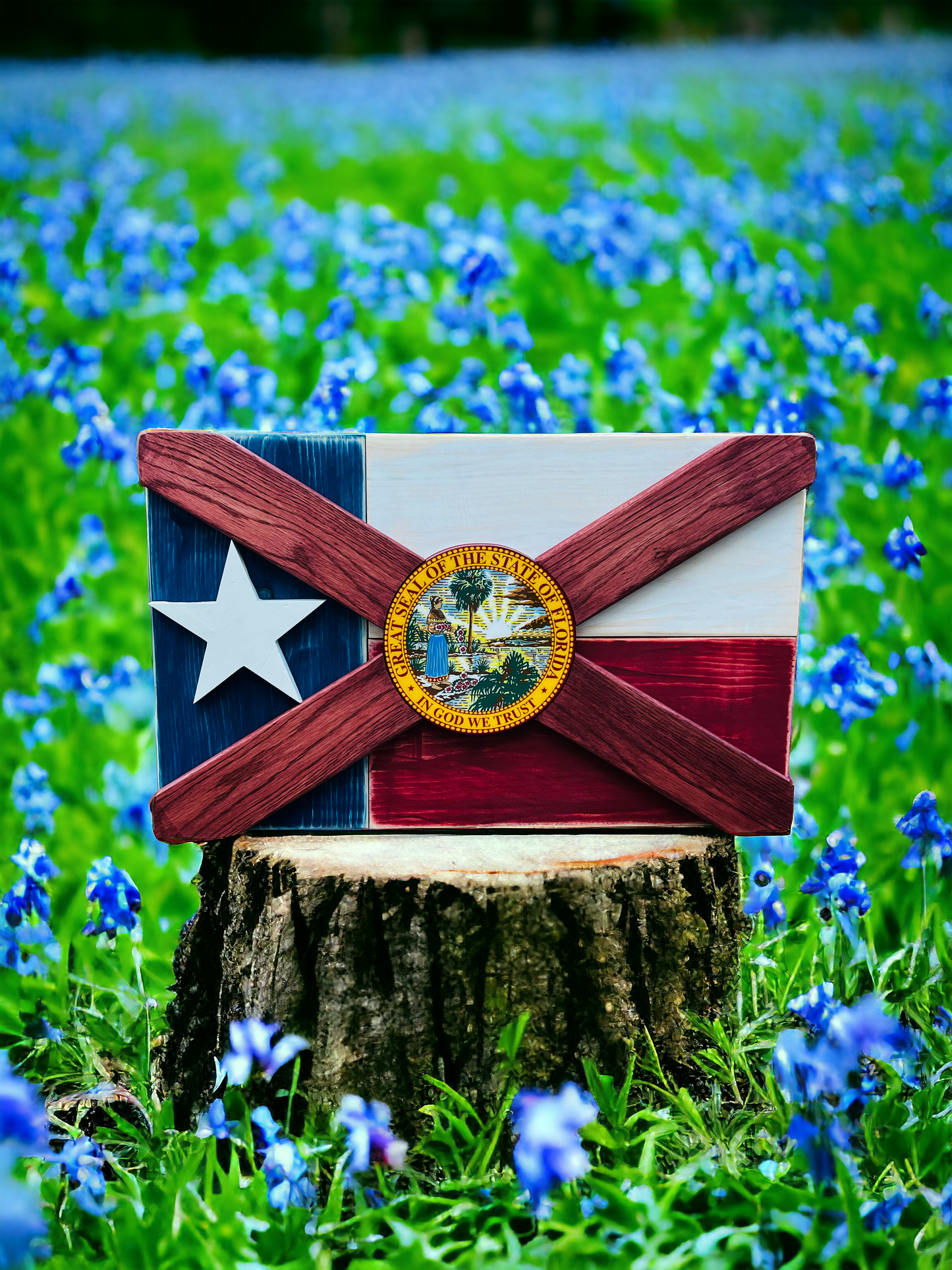 Flexas Solid Wood Florida/Texas Flag