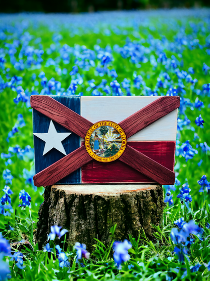 Flexas Solid Wood Florida/Texas Flag