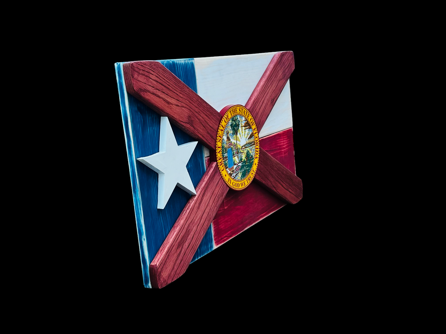 Flexas Solid Wood Florida/Texas Flag