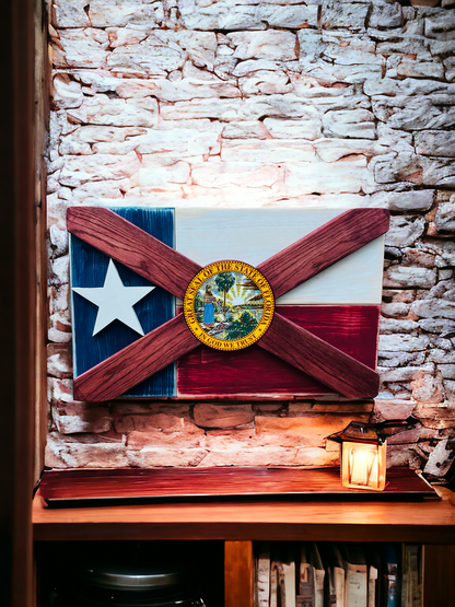 Flexas Solid Wood Florida/Texas Flag