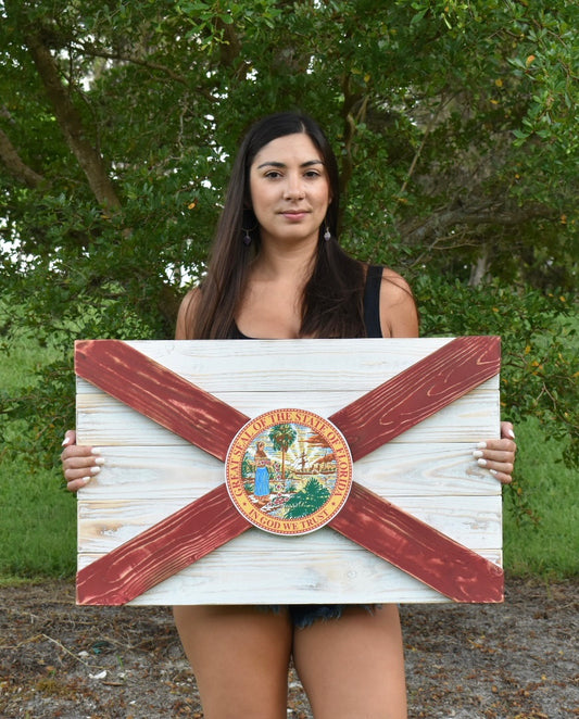 FloridaMan Solid Wood Florida Flag