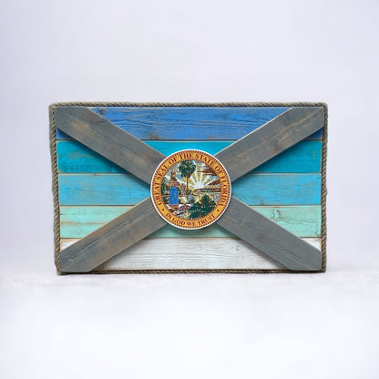 Old Salt Solid Wood Florida Flag