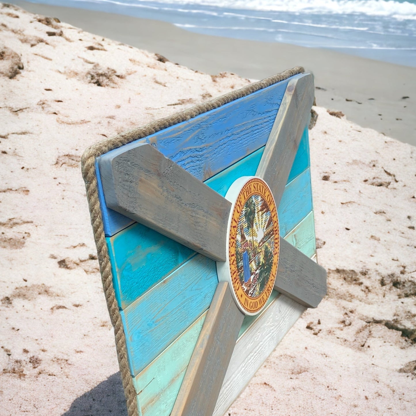 Old Salt Solid Wood Florida Flag