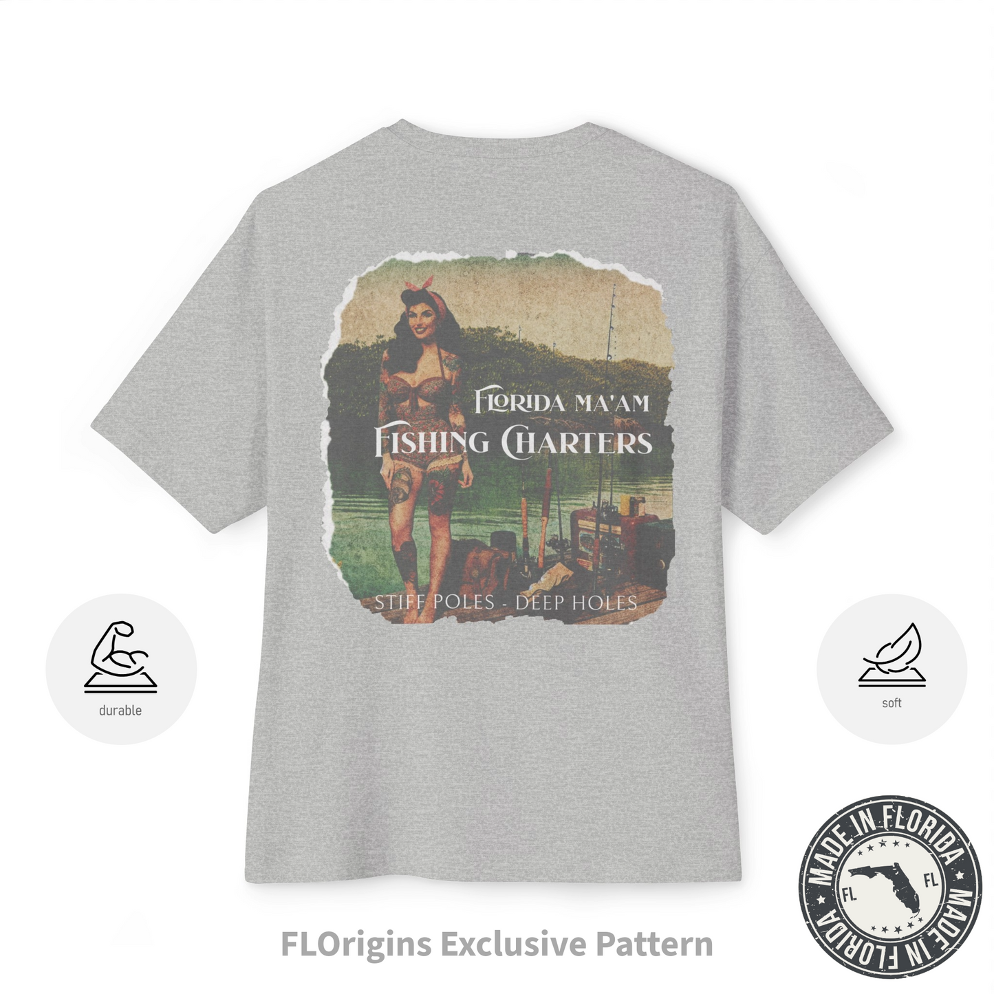 Florida Ma'am Fishing Charters Women's Oversized Boxy Tee