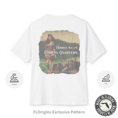 Florida Ma'am Fishing Charters Women's Oversized Boxy Tee