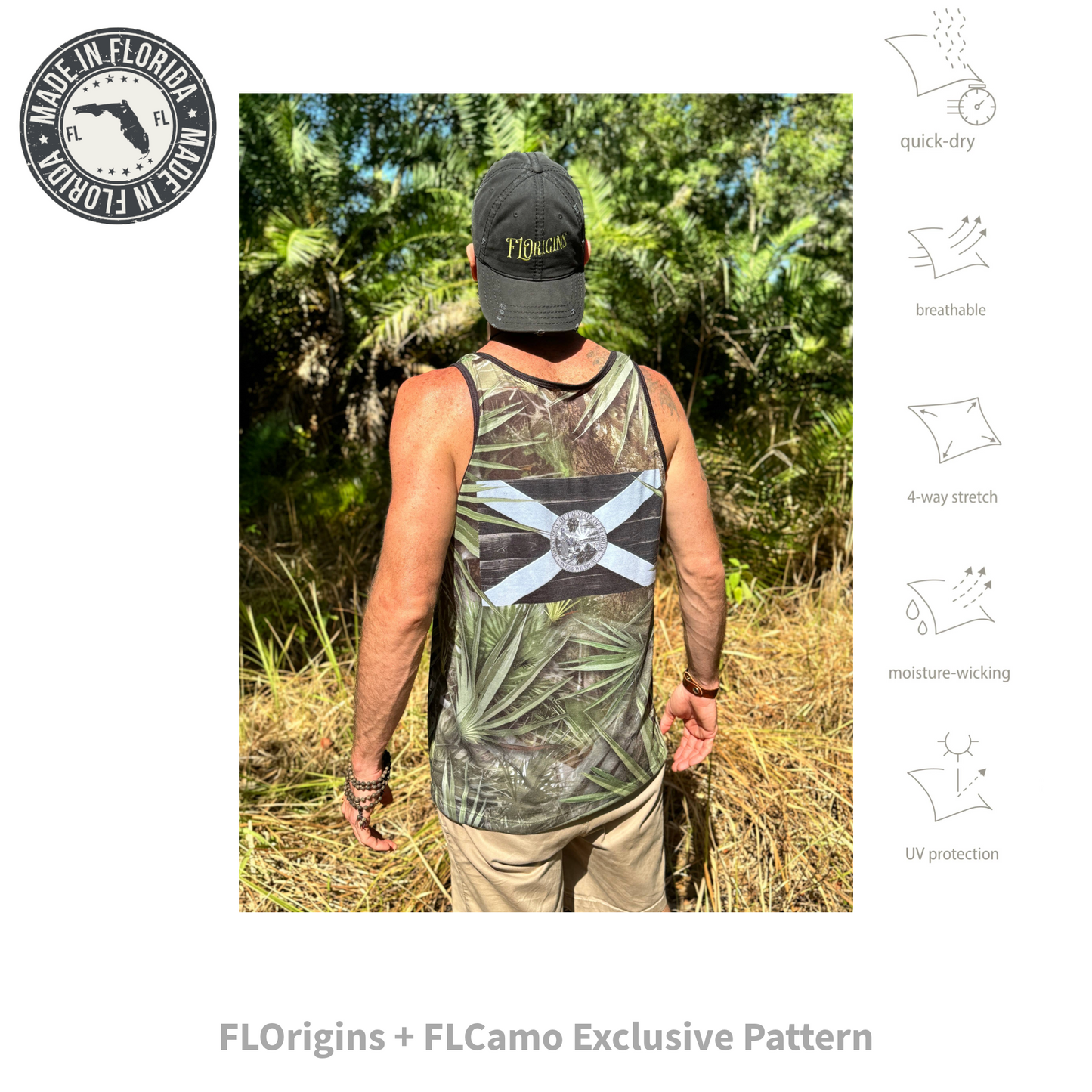 FLOrigins + FLCamo Unisex Gaspar-Palmetto Performance Tank