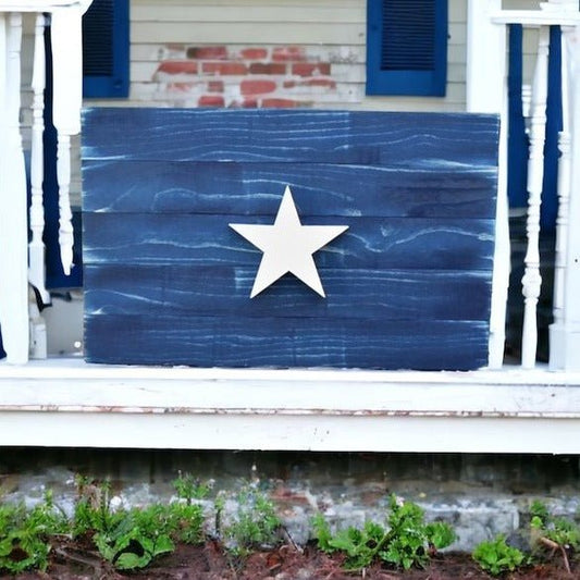 1810 Republic of West Florida Solid Wood Bonnie Blue Flag - Native Artistry